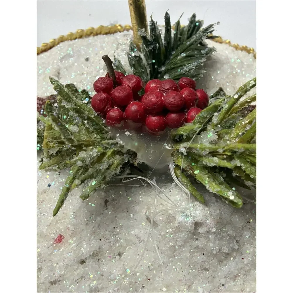Mark Roberts Snow Base Gold Pole Christmas Ornament Display Stand As Is